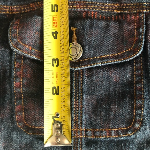 Chico’s Denim Dark Blue & Rust Red Stone Wash Jacket - Size 2 large - Picture 9 of 15